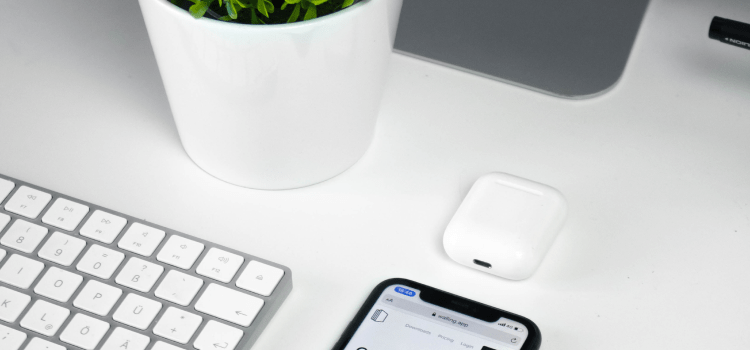 phone on white desk