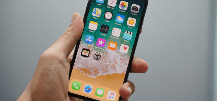 close up of iphone home screen