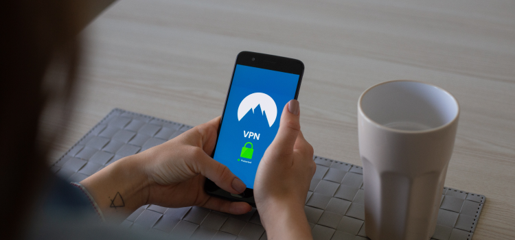 person using vpn on mobile phone