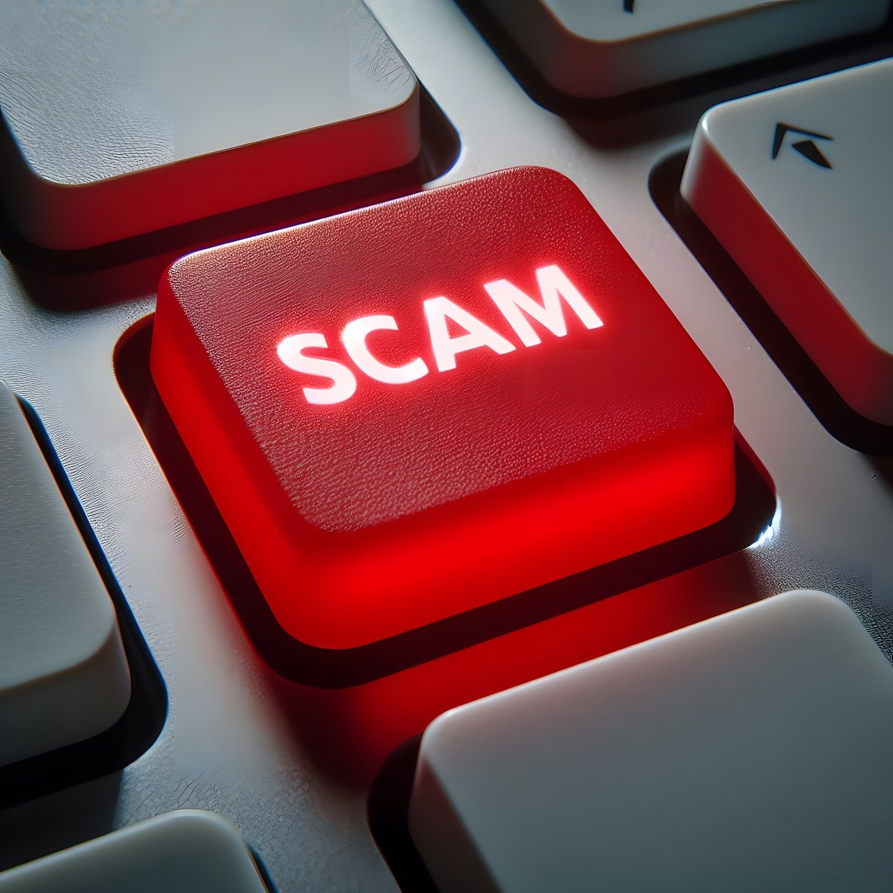 Scam written on keyboard tile